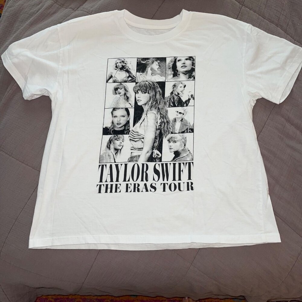 Taylor Swift Womens Tee Shirt Size XL White The Eras Tour Concert Pure Cotton - Picture 5 of 7